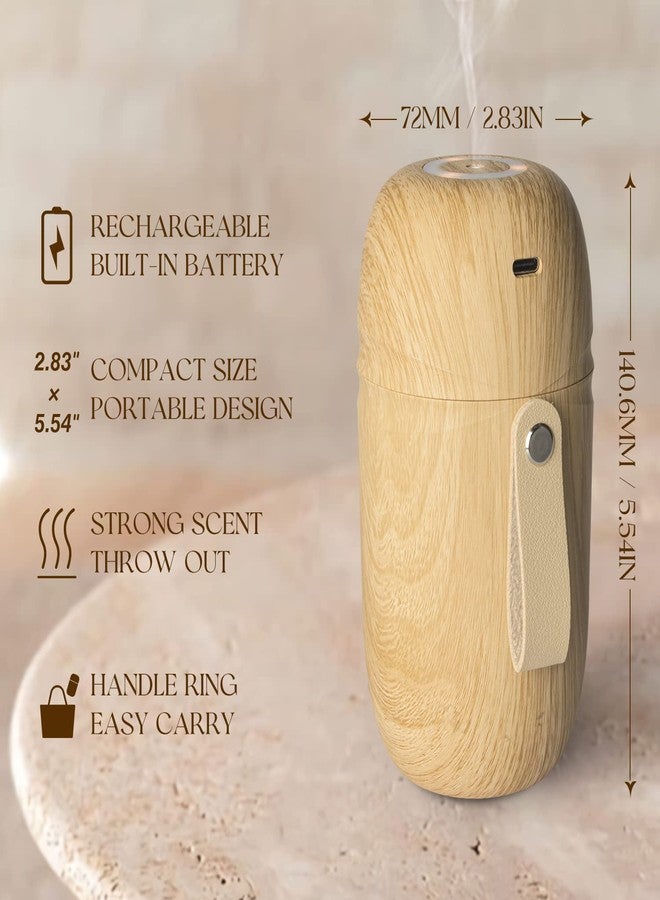 Salubrito Waterless Essential Oil Diffuser, Rechargeable & Wireless Aromatherapy Diffuser for Home, Office, Portable Air Diffuser with Time Setting, 3 Mist Mode, Wood Grain - Image 3